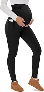 Yutdeng Leggins Premama Invierno Leggins Embarazada Mujer Mallas Termicas con Bolsillos…