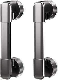 2Pcs Suction Cup Door Handles Punch-Free Shower Handles Removable Strong Hold Vacuum Handles for Windows Cabinets Wardrobes Multifunctional Towel Bar for Bathroom Toilet Short