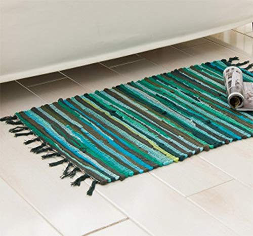 Tapete rag reversible de algodón lavable a máquina miniatura 5
