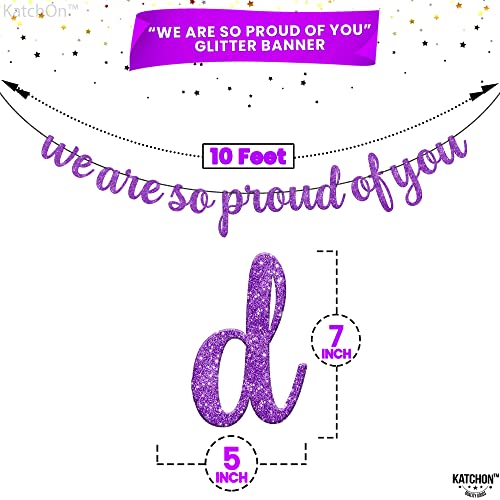 Image of Purple Graduation Decorations 2026, We are So Proud of You Banner - Glitter 10 Feet, No DIY | Congratulations Banner Purple, Graduation Decorations Class of 2026, KatchOn