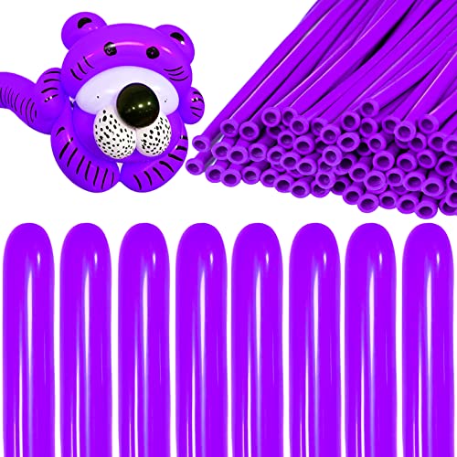 Image of 260 Purple Long Balloons for Balloon Garland Thickening Skinny Latex Twisting Animals Modeling Christmas Birthday Wedding Party Festival Decorations 100pcs