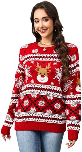 Unisex Christmas Ugly Sweaters Adult Long Sleeve Crew Neck Sweate...