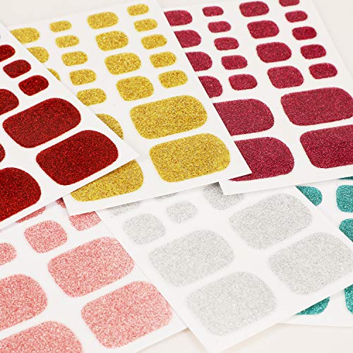 MWOOT Nagelfolie Selbstklebend Einfarbig (6Stk), DIY Glitzer Nagelsticker für Fußnagel Nagelkunst, Nageldesign… – Bild 8