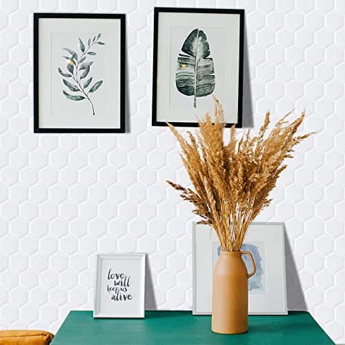 Waldecoo Hexagon Tile Peel And Stick Backsplash, 10 Sheets Premium 3D Self Adhesive Wall Tiles Stick On Backsplash, White Peel And Stick Tile For Kitchen And Bathroom(12" X 12") #TOP1