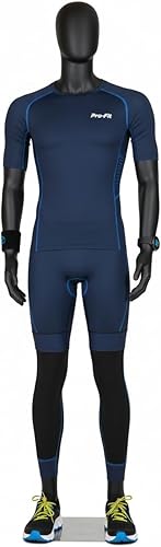 Miniatura 2 de Maniquí masculino de cuerpo completo  Figura de exhibición negra mate de 74 pulgadas de alto con cabeza de huevo, piezas desmontables y soporte de