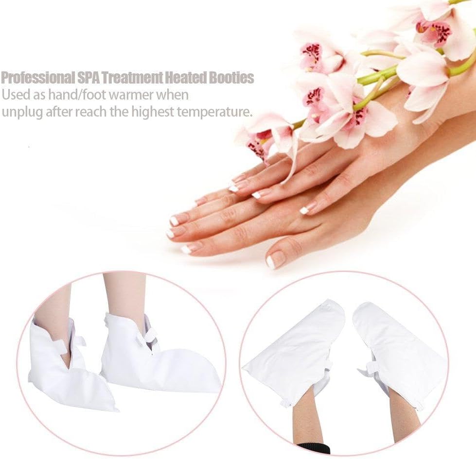 Electric Heated Mitts Foot Heated Booties Thermal Hand Warmers for SPA Hand Foot Care Paraffin Wax Bath Booties Mittens