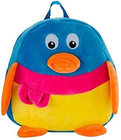 BEKETO Soft Velvet Duck Kids School Bag Plush Fabric Baby Boys and Girls School Nursery Picnic Carry Travelling Bag (Blue)