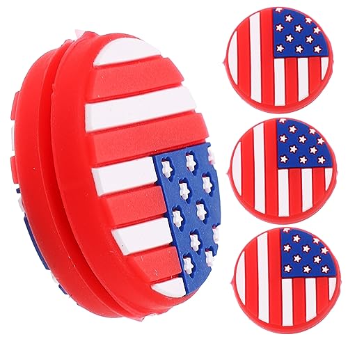 OSOLADY 4Pcs US Flag Pattern Tennis Racket Dampeners Silicone Absorbers for Enhanced Control and Comfort Easy Installation Durable Tennis Accessories for Players