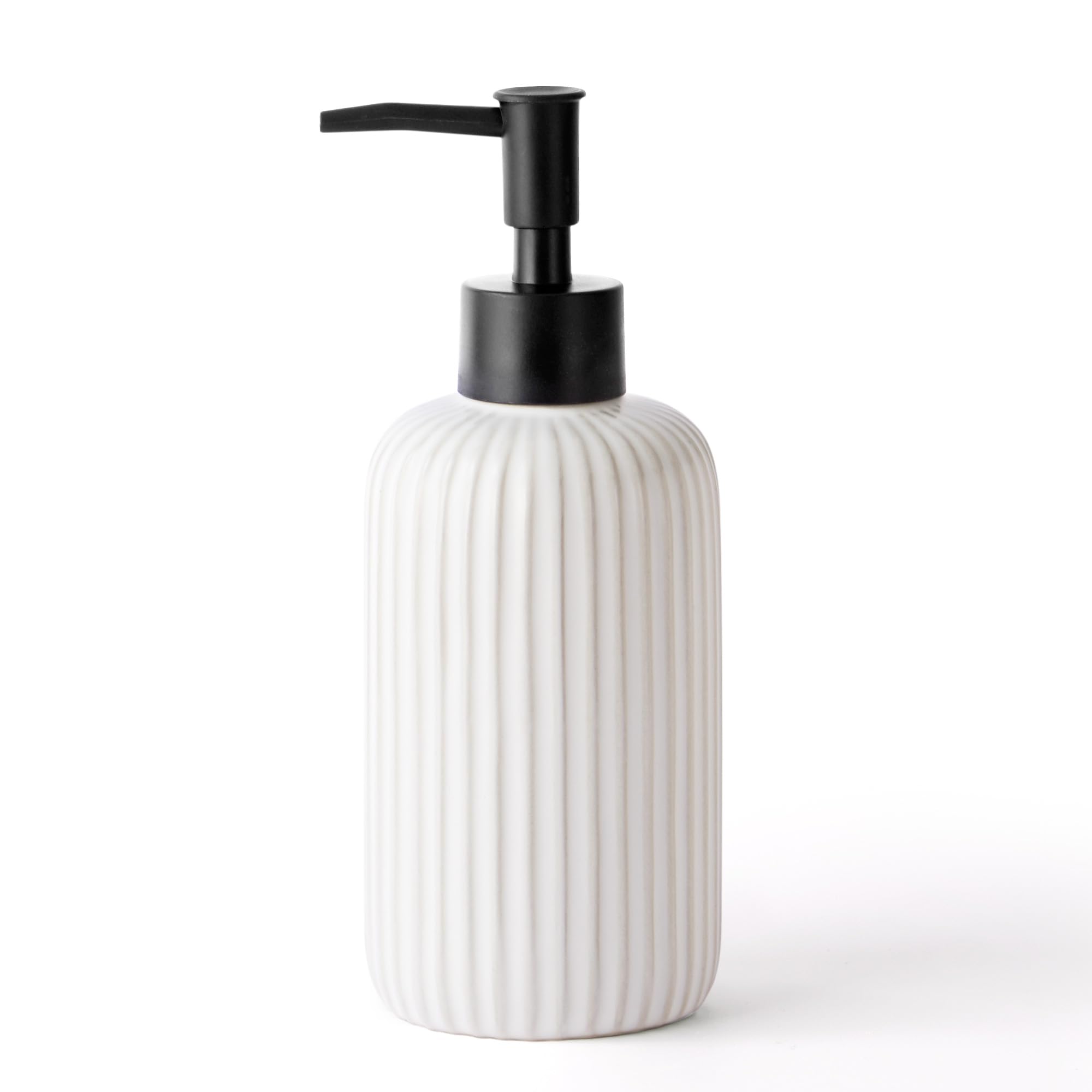 Hand Soap Dispenser Bathroom Accessories 15oz Ceramic Dish Soap Dispenser for Kitchen Sink Refillable Liquid Pump Bottle for