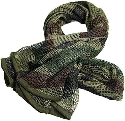 HYOUT Tactical Military Neck Scarves Woodland Camo Scarf Sniper Veil Desert Shemagh for Wargame Outdoor Sports, Medium Size