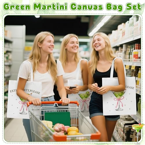 Image of Y1tvei Canvas Bags Gifts, Tote Bag with Makeup Pouch, Birthday Party Favors