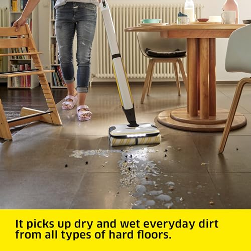 Kärcher FC 7 Electric Floor Cleaner, Cordless Mop, Sanitize Hard Floor Cleaner - Perfect for Laminate, Wood, Tile, LVT, Vinyl & Stone Flooring