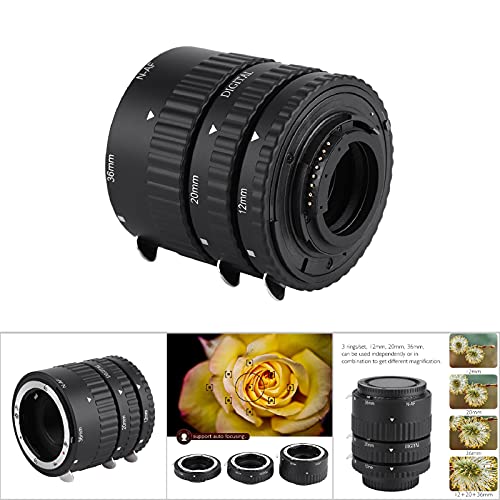 Uxsiya Macro lensring, 3 ringen/set robuuste close-lens ring 12 mm + 20 mm + 36 mm voor D7100 D7000 D5300 voor N- F… - Afbeelding 3