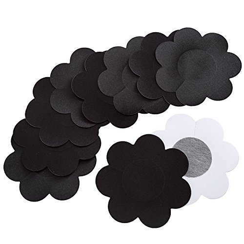 Ayliss 10Pairs Sexy Flower Pasties Breast Nipple Cover Stick On Bra Disposable, Black, One Size #TOP3