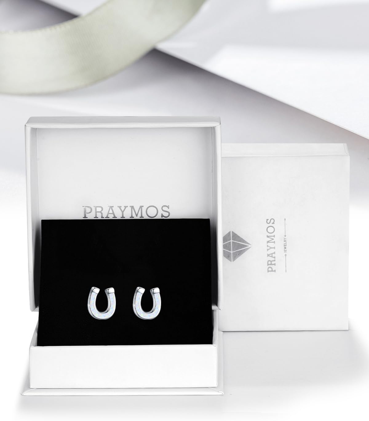 925 Sterling Silver Cute Animal Earrings Synthetic Opal Earrings Hypoallergenic Earrings Dainty Stud Birthday Gift for Her