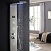 Auralum - Colonne Douche Hydromassante avec Écran LCD et Lumières LED Panneau de Douche Carré Multifonction Acier Inox 304 Mitigeur Douche Salle de Bain avec 3 Jets de Massage