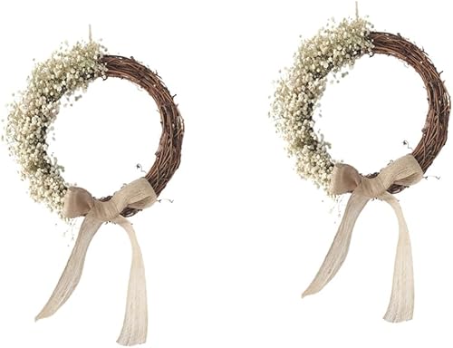 Abaodam 2 guirnaldas de aliento de bebé, guirnalda de gypsophila, guirnalda decorada, guirnalda de fiesta, coronas de puerta, guirnaldas