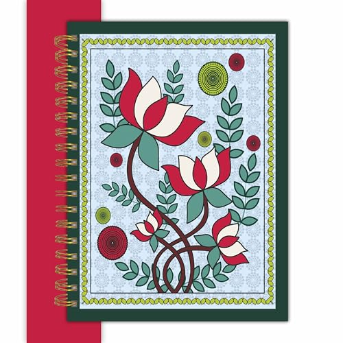 Image of VESTTA -ELEGANCE REDEFINED, B5, Hard Bound Notebook Diary, 7(L) X 9.75 (H) Inches, Gold Wiro Binding, Undated, 90 GSM paper, 192 Ruled Pages (Madhubani Folk Art Series 6)