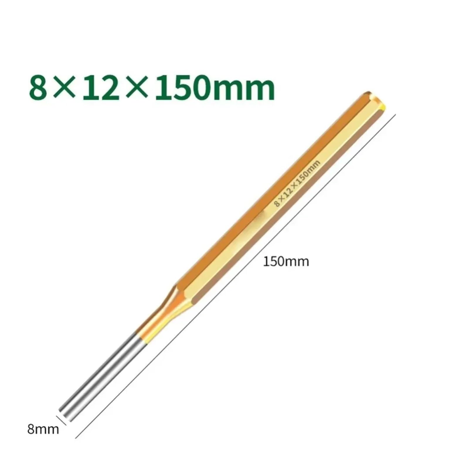 Removedor de punzón redondo 2/3/4/5/6/8/10mm, herramienta rodillo 150mm, cincel alta resistencia for cono mantenimiento maquinaria, 1 Uds(5mm)