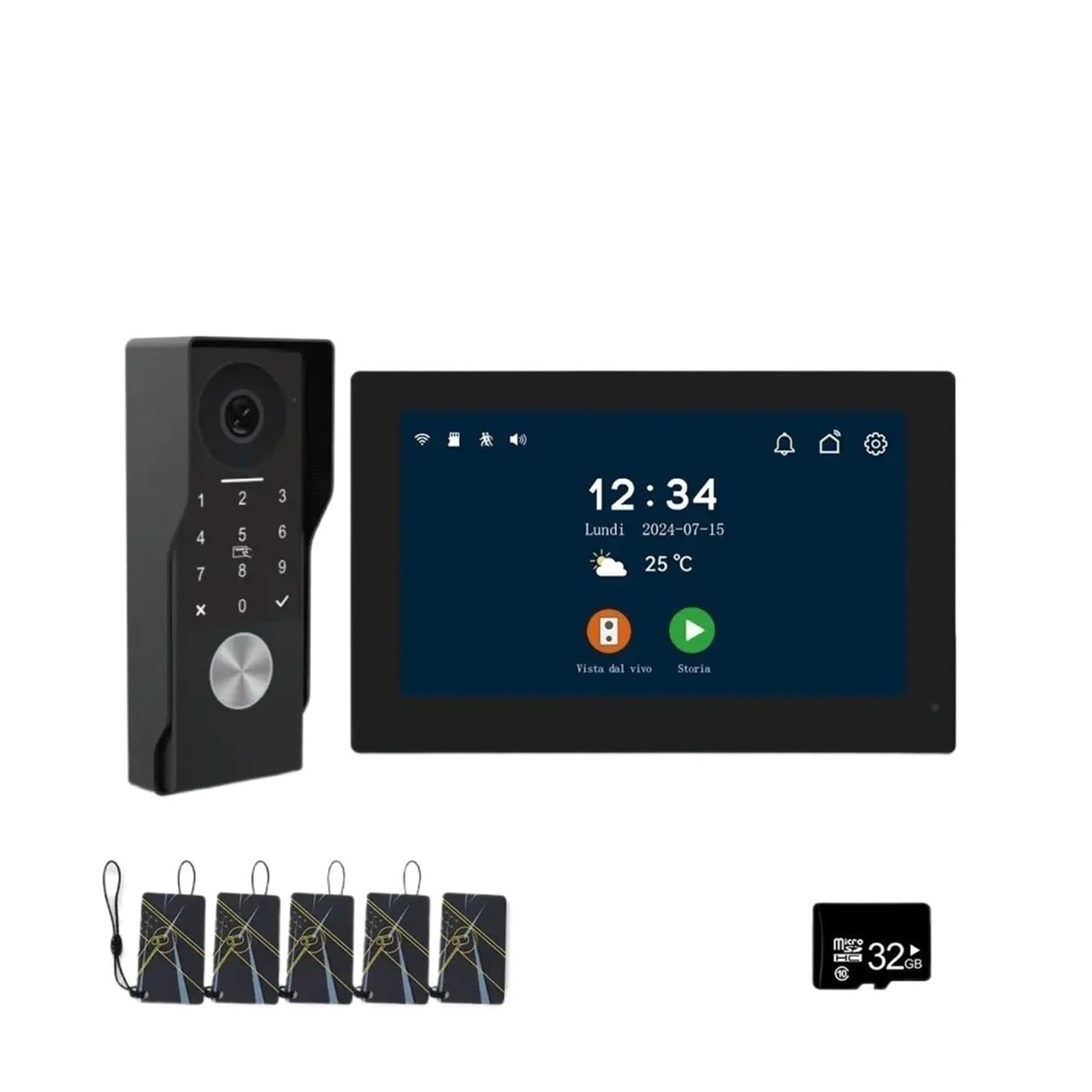 HVSYVVSRL Touch Screen Supports IP Cable1080P Waterproof Camera WIFI7/10-inch IPS2cableTuya Smart Intercom Doorbell With Cable Two Way Audio(1V1 7inch B)