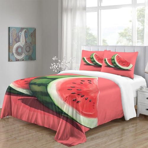 Housse de couette melon d'eau à fermeture éclair pour lit double 3 pièces - 7