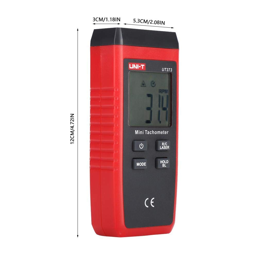 UT373 Tacómetro Mini sin contacto Digital LCD del láser Tach Medidor de velocidad 10-99999RPM Cuentakilómetros