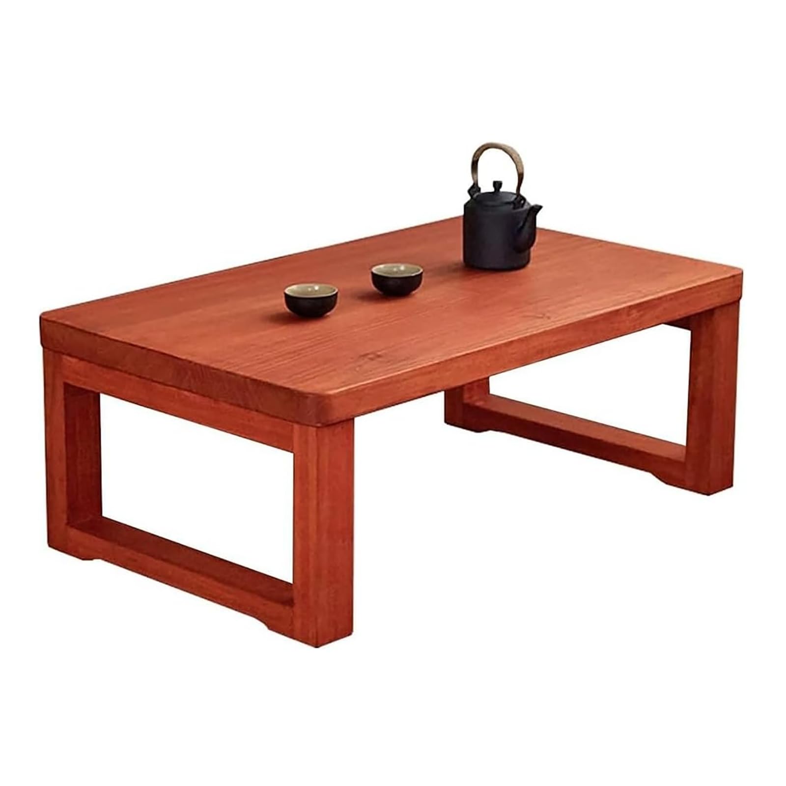 Table basse en bois massif 80x50cm style japonais salon