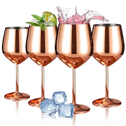 La mejor selección de Juego de copas - 5 favoritos. 47 AHILAX Copas de Vino Acero Inoxidable con Tallo Portátil Copas de Vino Tinto Irrompible, Copas Resistente Cobre de Metal Taza de Cóctel para Viaje Champán Picnic Fiesta Boda...