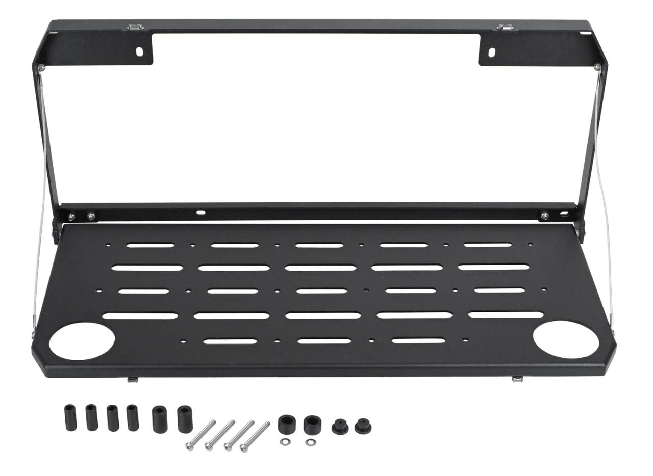 Mesa de almacenamiento plegable portón trasero negro chapa de acero para portón trasero mesa Offroad adecuado para vehículos todoterreno