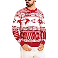 Marvmys Jerseys Navideños Hombre Invierno Suéter Divertido Copo