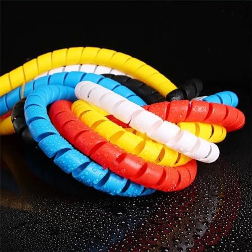 Spiral Cable Wrap, Spiral Wrap 1 Meter 10mm-14mm Inside Diameter Multicolor(14mm Inside Diameter White) - 3