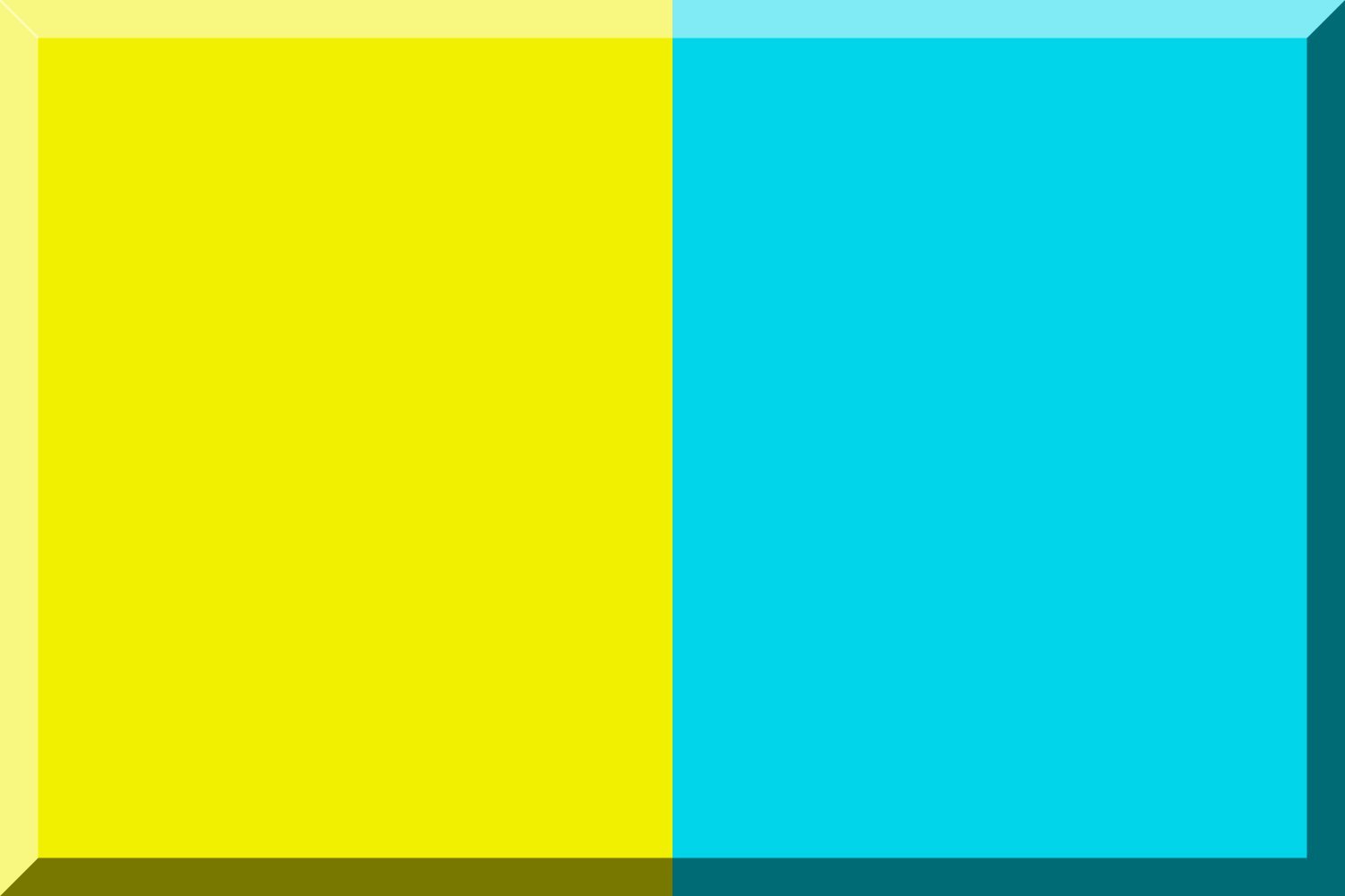 Drapeau large yellow and turquoise en tissu résistant pour décoration extérieure