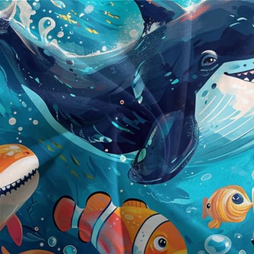 Set de housse de couette 3 pièces baleine 3D microfibre double 200x200 - 7
