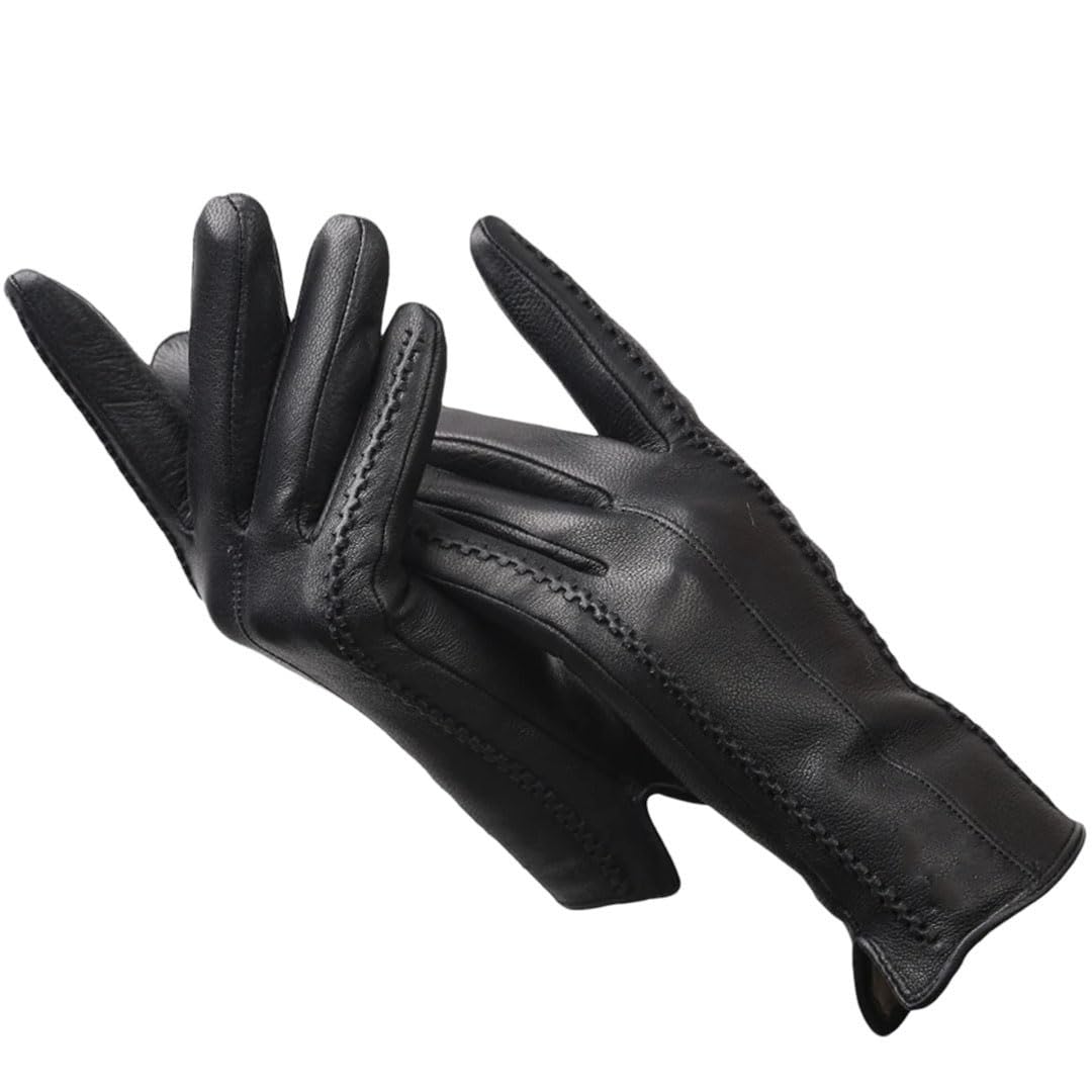 Guanti da donna in pelle di pecora guanti in pelle invernale per esterni tengono caldi guanti al tatto