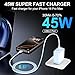 Phone 16 Pro Max Charger Fast Charging, 45W USB C Phone 16 Super Fast Charger Block with 6.6ft Long Type C Charging Cable Cord for Phone 16/16 Pro/16 Pro Max/16 Plus, 15/15 ProMax/Pro/Plus-2pack Blue
