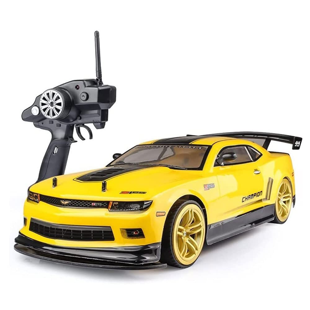 WOLWES Camion telecomandato Veicolo RC in Scala 1/10, Auto da Corsa Veloce a 70 km/h, Auto Sportiva a Corsa Piatta 2.4G 4WD con Pneumatici da Deriva, Buggy RC Amatoriale per Adulti 2 Batteria Ricarica