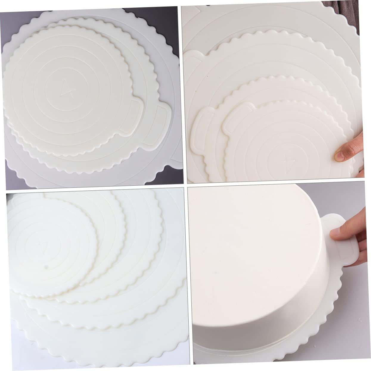 Mikinona 5pcs Reusable Cake Serving Tray Round Cake Mat for Decoration Lightweight Portable Dessert Base Easy to Clean Carry for Parties Celebrations