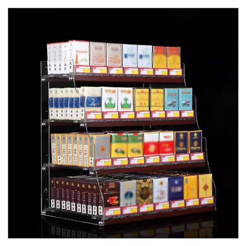 Présentoir de cigarettes mural automatique anti-désordre à 4 niveaux pour comptoir de magasin