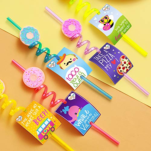 24 pitillos reutilizables con diseño de dona para fiestas miniatura 4