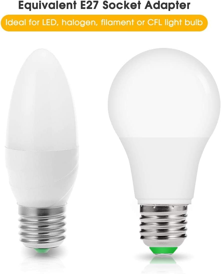 Переходник для ламп LED с цоколем E14 на E27 конвертер для ламповых патронов никелированное железо конвертер с резьбой Эдисона переходник для ламп LED лампочки 230 В без возможности регулировки яркости 6 штук в