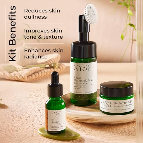 Image of XYST Glow Facial Skincare Kit Pack of 3 | 10% Vitamin C & Hyaluronic Acid | Reduces Tanning & Pigmentation | Brightens & Adds Radiance | All skin type