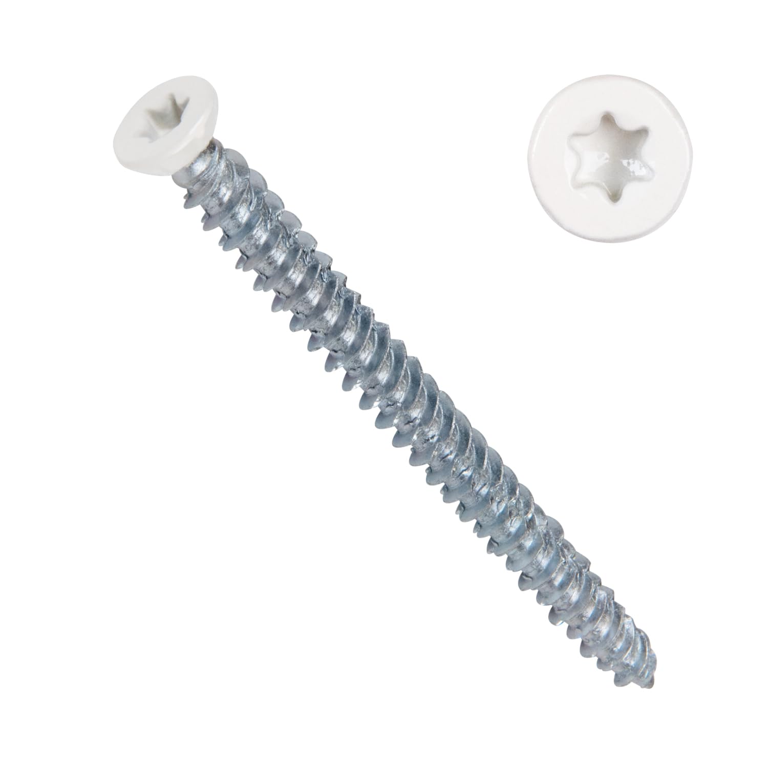 PARCO Vis pour cadre de fenêtre mm - Couleur - Vis de fenêtre galvanisée pour bois, plastique et aluminium - Pour montage sur fenêtre sans chevilles - Pour montage à distance (RAL 9016, 7,5 x 132 mm)