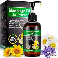 Massageöl für Muskelentspannung Gelenkschmerzen Linderung, Lavendel Peppermint Massage Oil körper Erwärmen, Entspannen, Feuchtigkeitsspenden 250ML