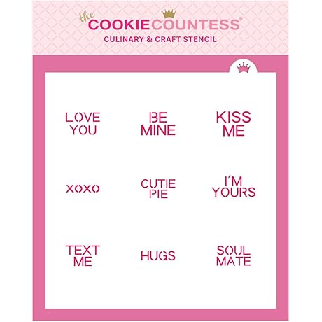 Conversation Hearts Classic Mini 1" Sayings Stencil Letters