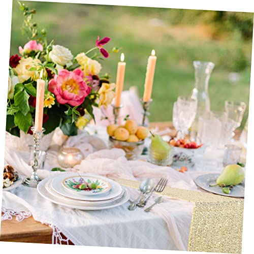 Chemin de table sequins dorés TOPBATHY de style élégant pour réceptions