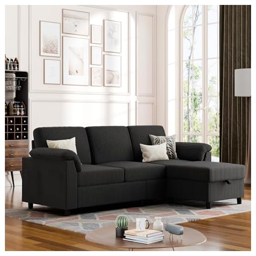 Vongrasig Black Convertible Sectional Sofa