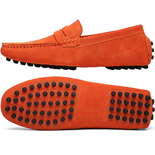 Men's Penny Loafers Moccasin Suede Leather Slip On Casual Dress Driving Shoes2