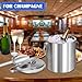 CAOANTRY Ice Bucket with Lid & Tong- Well Made Insulated Stainless Steel Keep Ice Frozen Longer - Ideal for Cocktail Bar, Parties, Chilling Wine, Champagne - 2 Liter (Stainless Steel)