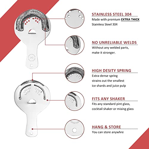 Hawthorne Strainer, Stainless Steel Cocktail Strainer With High Density Spring For Professional Bartenders And Mixologists, Mirror Polished, One Strainer #TOP3