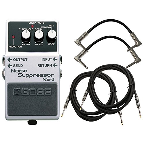 BOSS NS-2 Noise Suppressor Pedal Bundle w/4 Free Cables